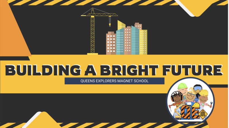 Building a Bright Future text with construction art.