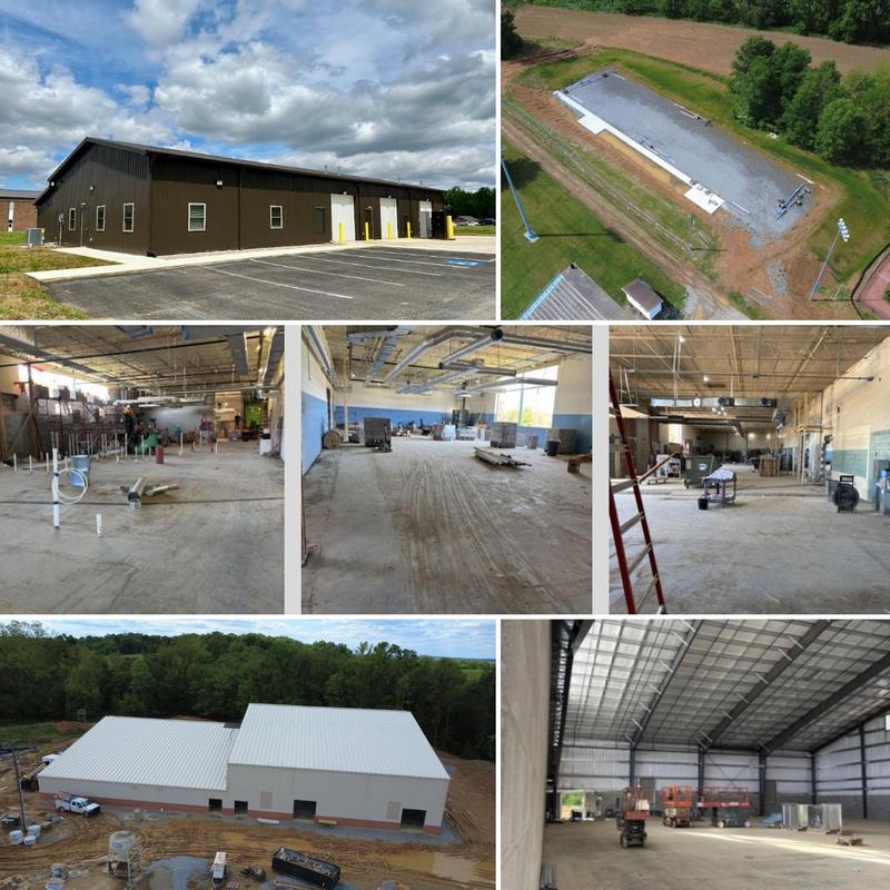 Collage of construction project photos