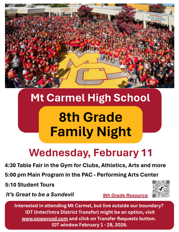 8th Grade Family Night Flyer