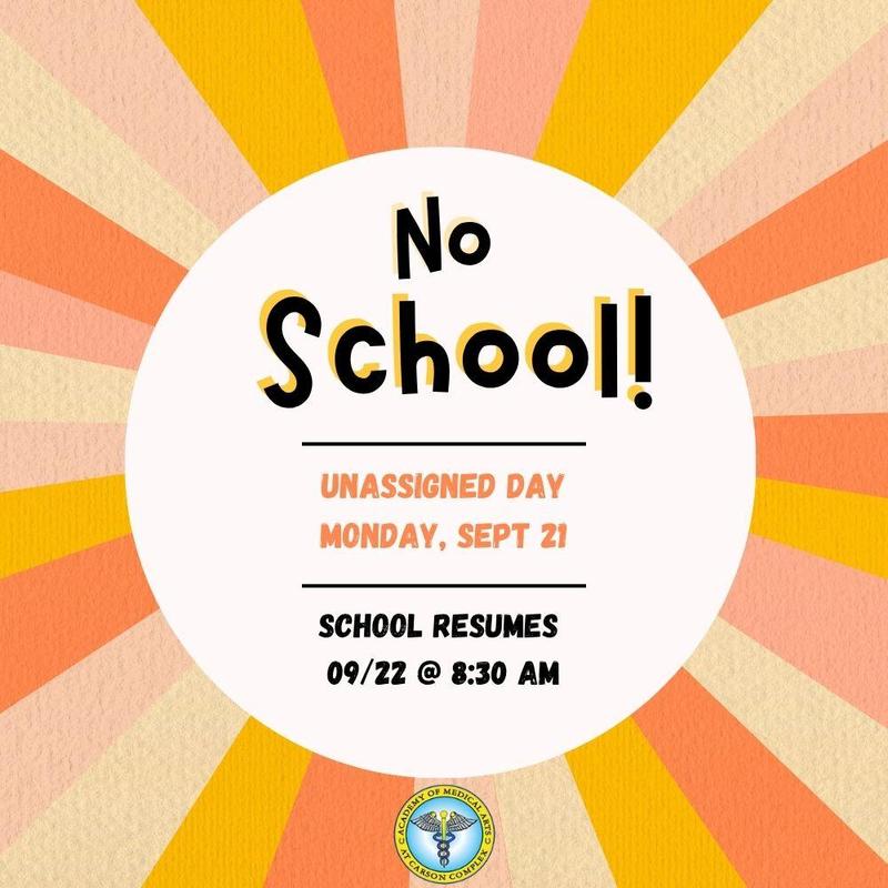 No school flyer showing 9/21 no school