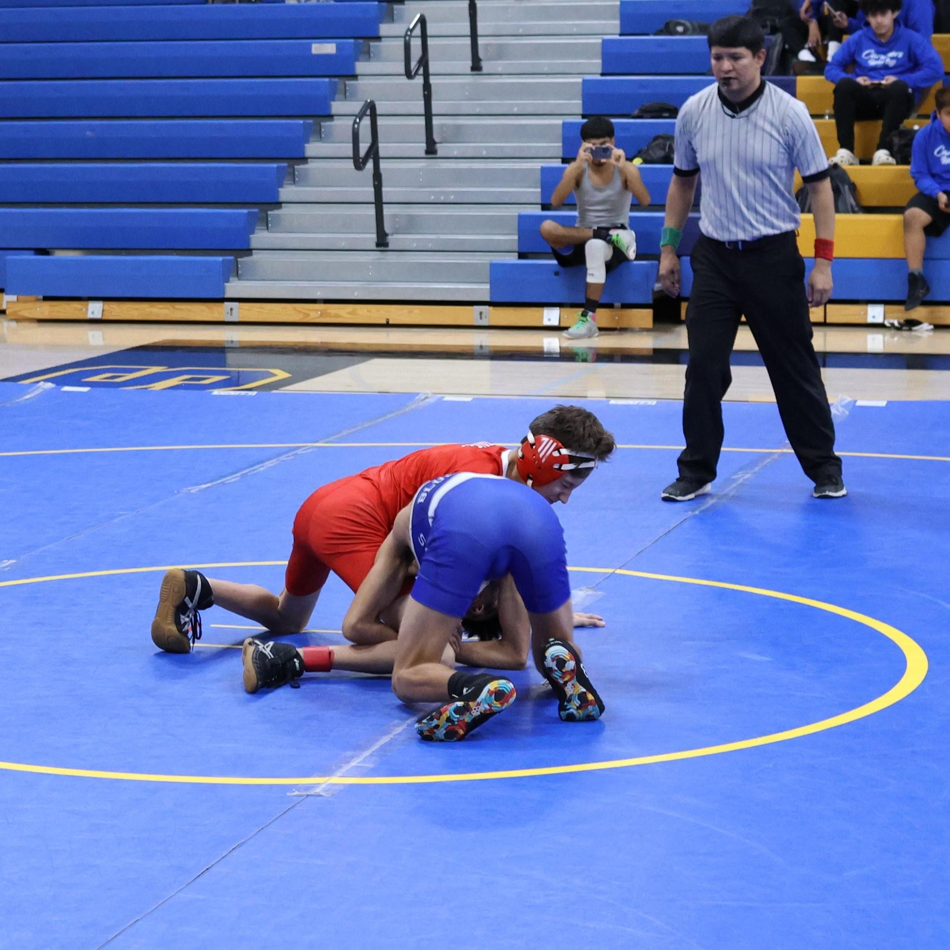 wrestlers in action at parlier