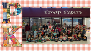 pre-k students with quilts