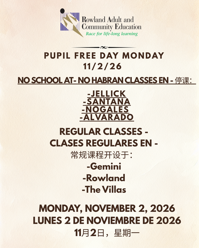 Pupil Free Day 11/2/26