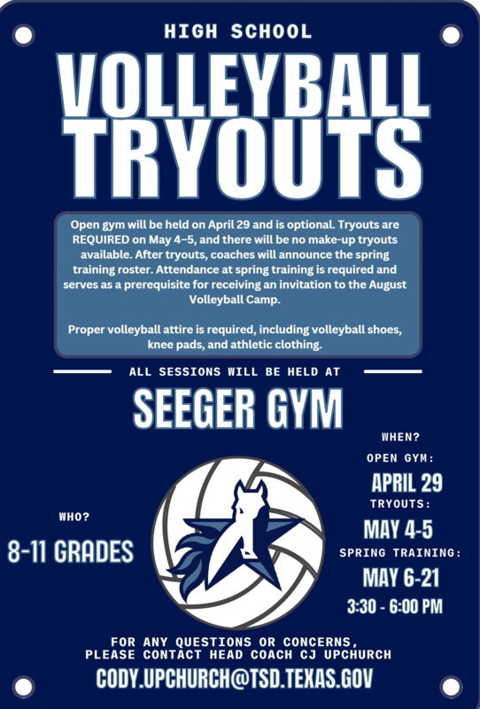 High School Volleyball Tryouts are coming!!!