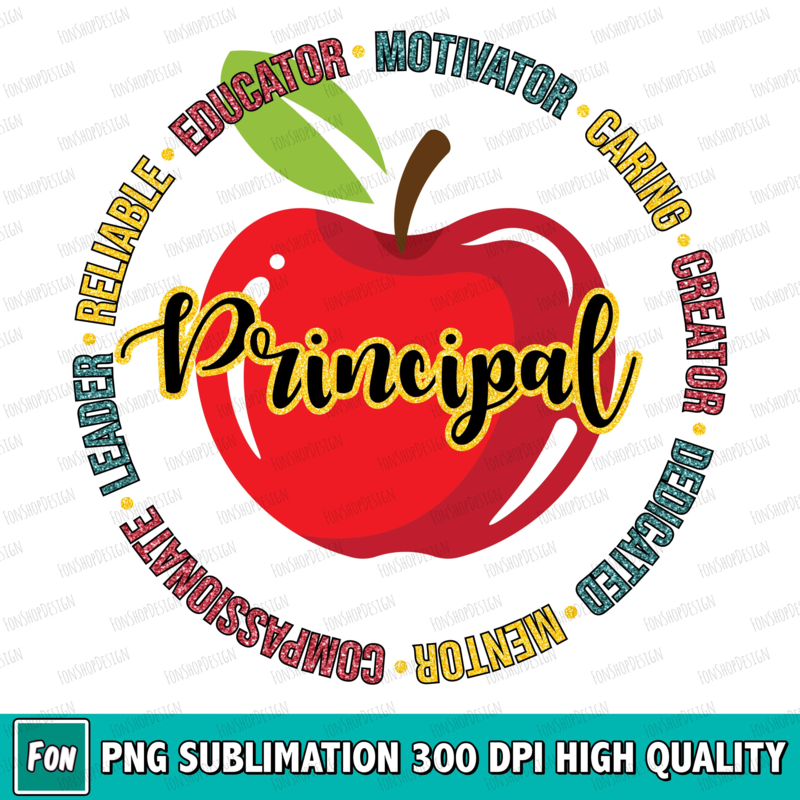 Apple with School Principal clipart