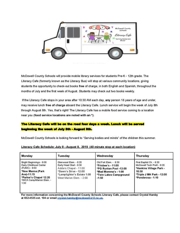 Literacy Cafe information