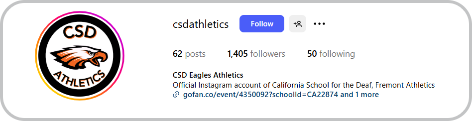 CSD Athletics Instagram page