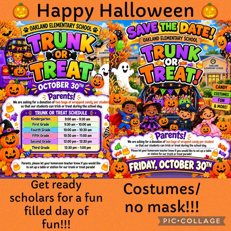 Trunk or Treat day Friday October 30th !!! Thumbnail Image