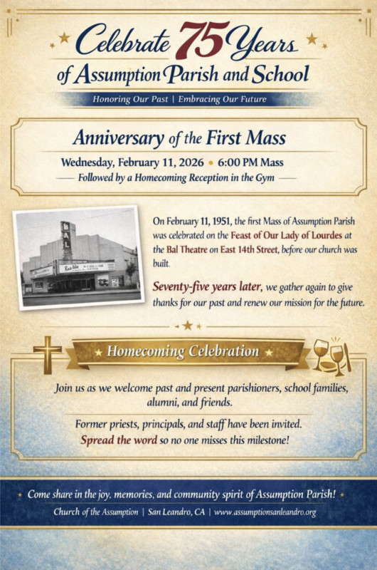 February 11 Save the Date - Anniversary of the First Mass
