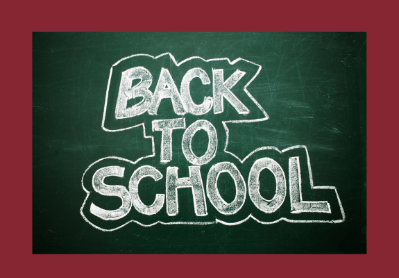 Back to School written on chalkboard