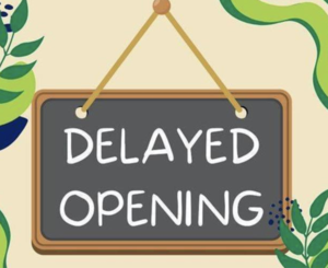 Graphic of the words Delayed Opening