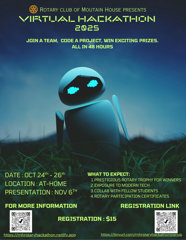 Rotary Club of MH is excited present a 2-day Virtual “at-home” Hackathon
