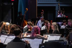 Students perform in the Woodland Hills orchestra