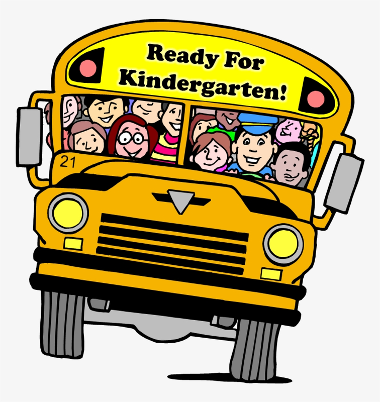 school bus full of kids with happy faces. front of bus says ready for kindergarten