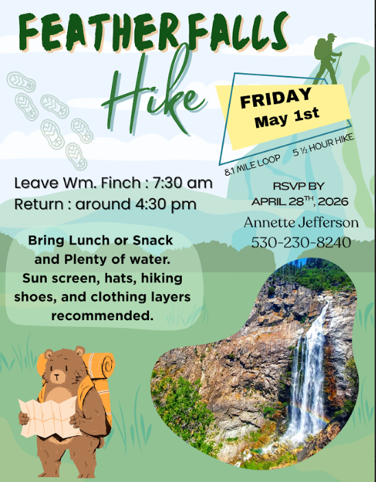 Feather Halls Hike RSVP by 4/28/26