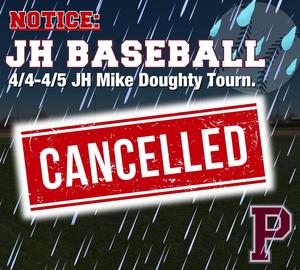 JH baseball cancelled 4/4 perry ok