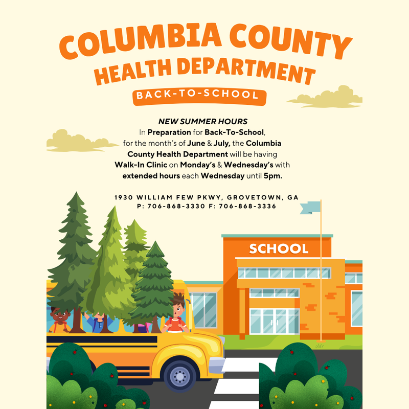health dept hours for summer