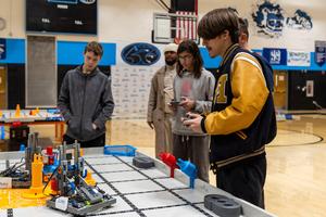 Students compete in the robotics competition