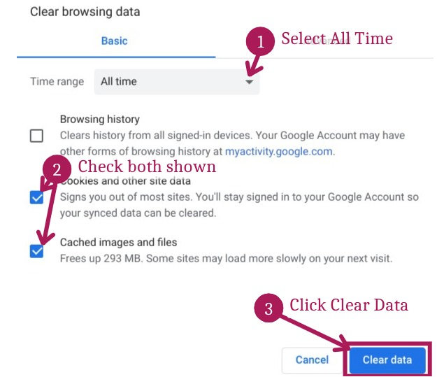 Clear data