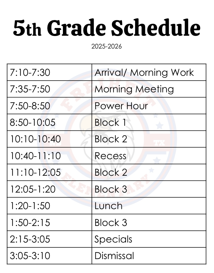 Schedule