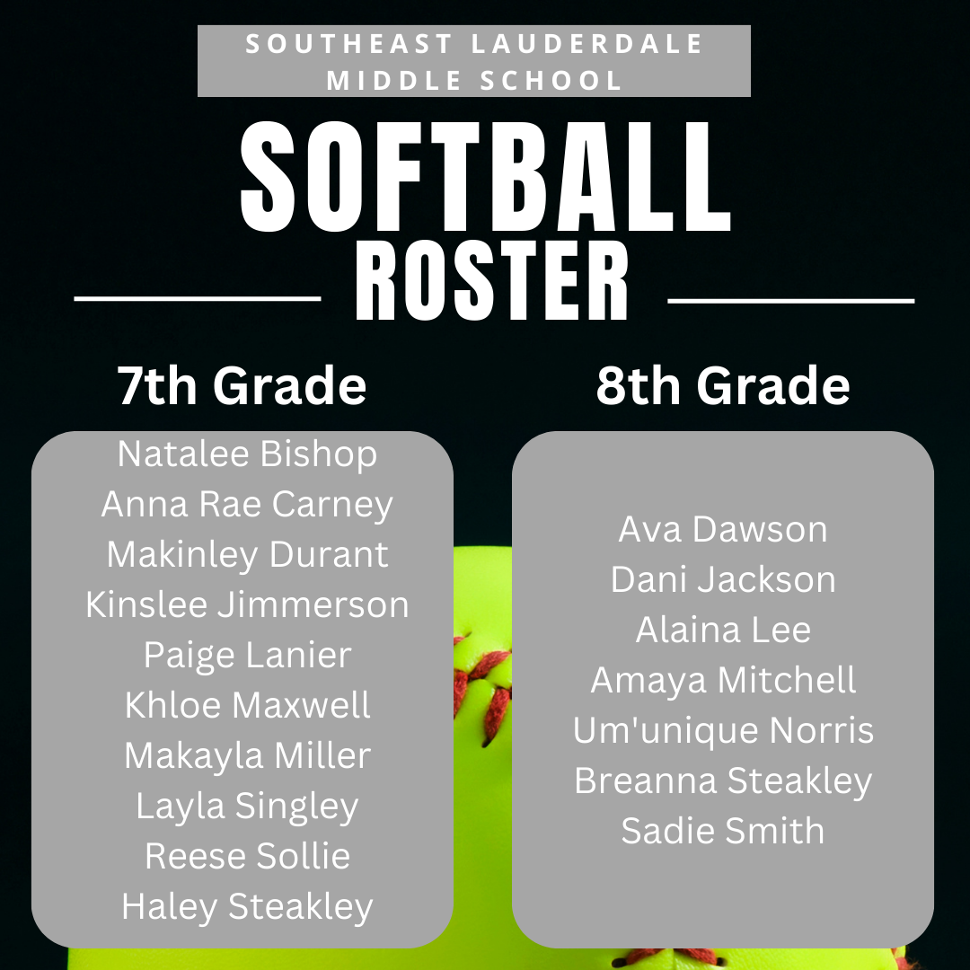 Softball Roster 2023 Softball Southeast Lauderdale Middle School