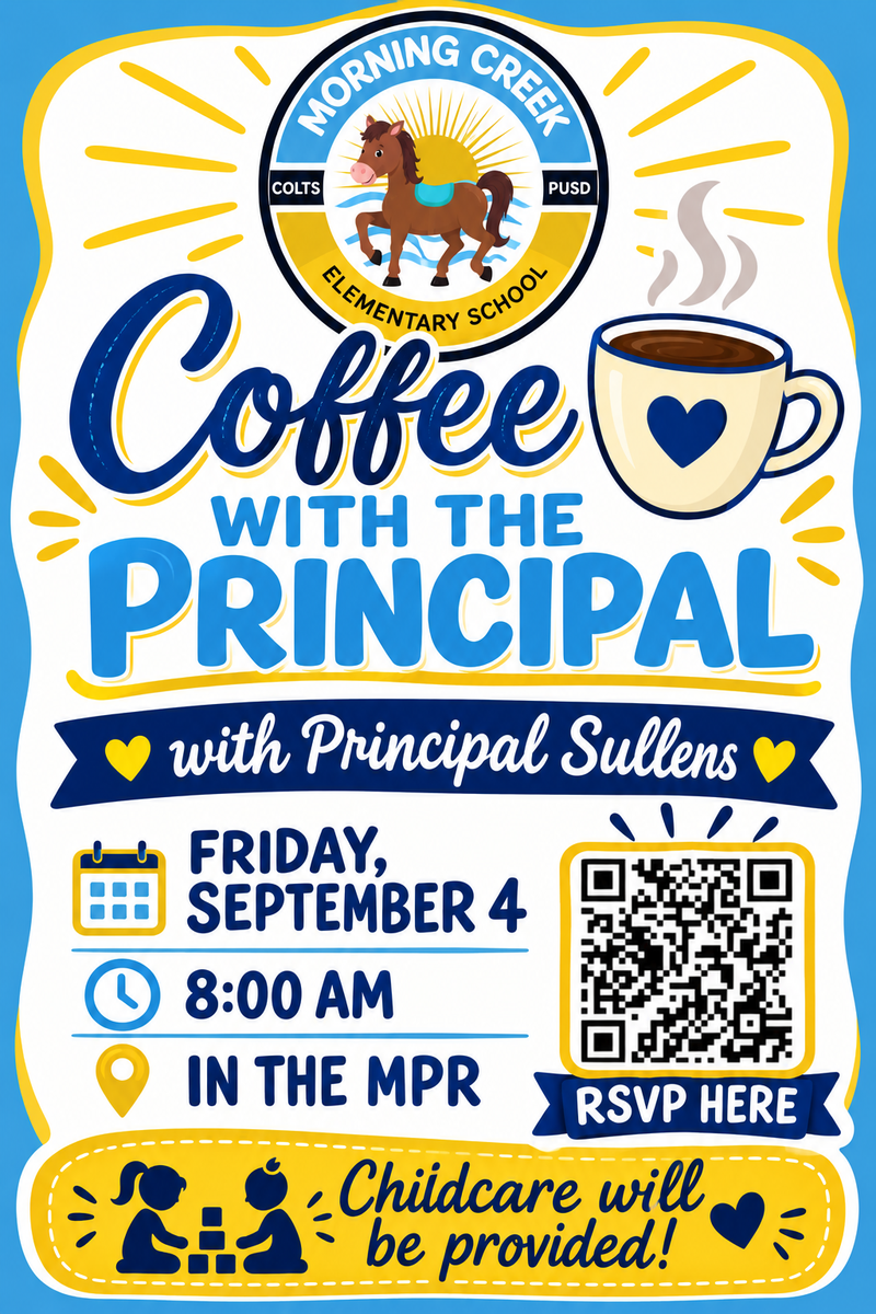 QR code coffee cup image and flourishes