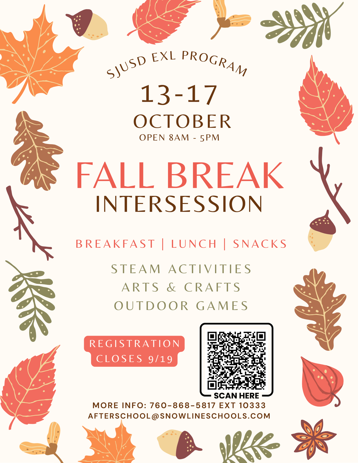 fall break flyer