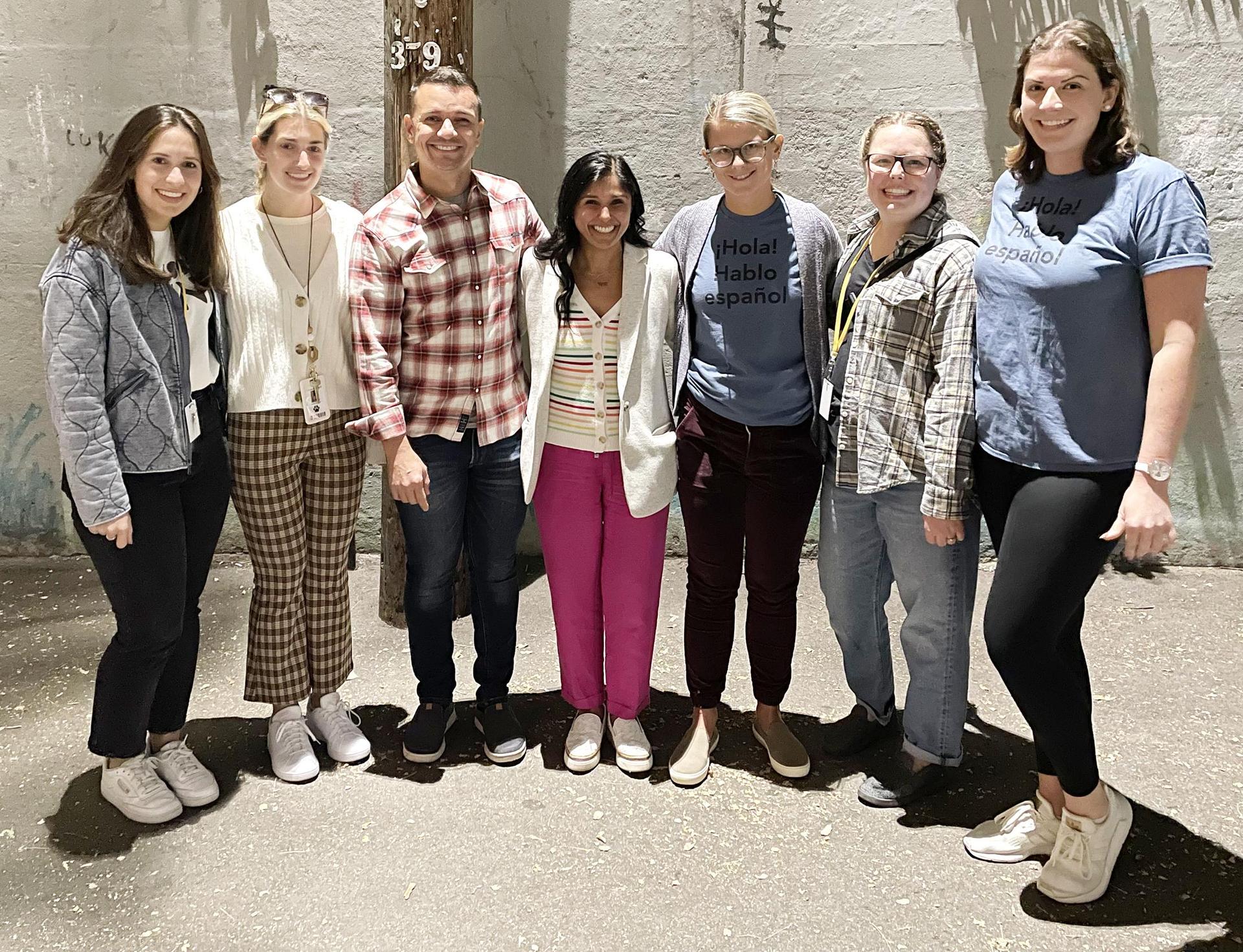 Group of educators, standing, outside