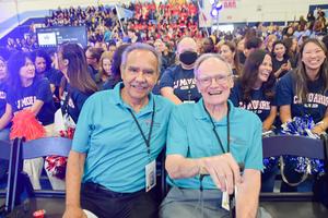 Personnel Commissioners Ray McMullen, President, and Michael Cobarrubias, Vice President, pose for a photo at the Welcome Back Event.