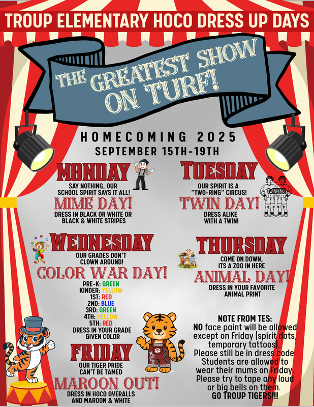 elementary hoco dress up days