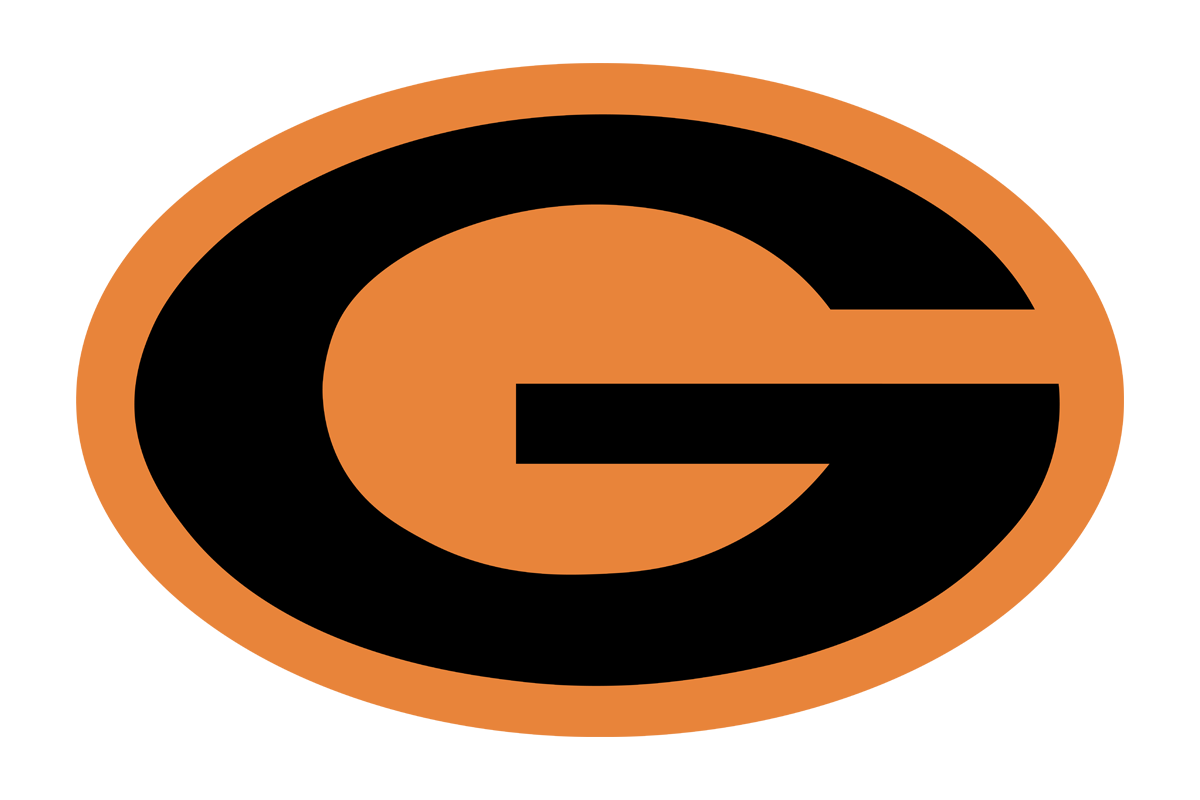 Gilmer ISD logo. Orange G.