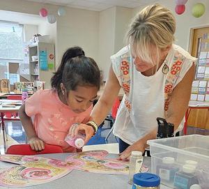 Making fairy wings at James River Day School during a storybook enrichment this summer.