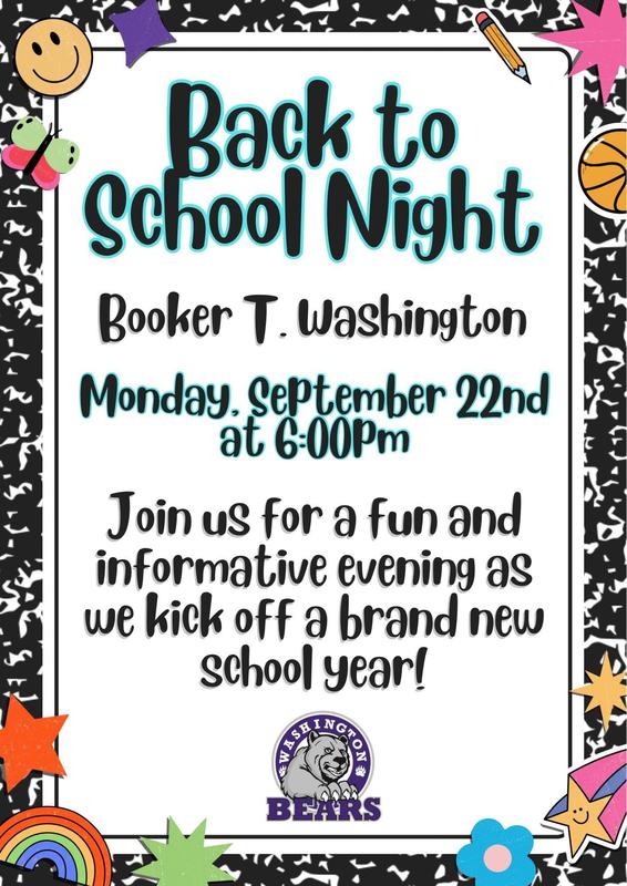 Back to School Night - Monday, Sept. 22nd at 6:00 pm