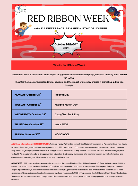 Red Ribbon Week Dress Up Days