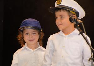 A first grader performs.