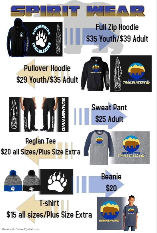 spirit wear prices