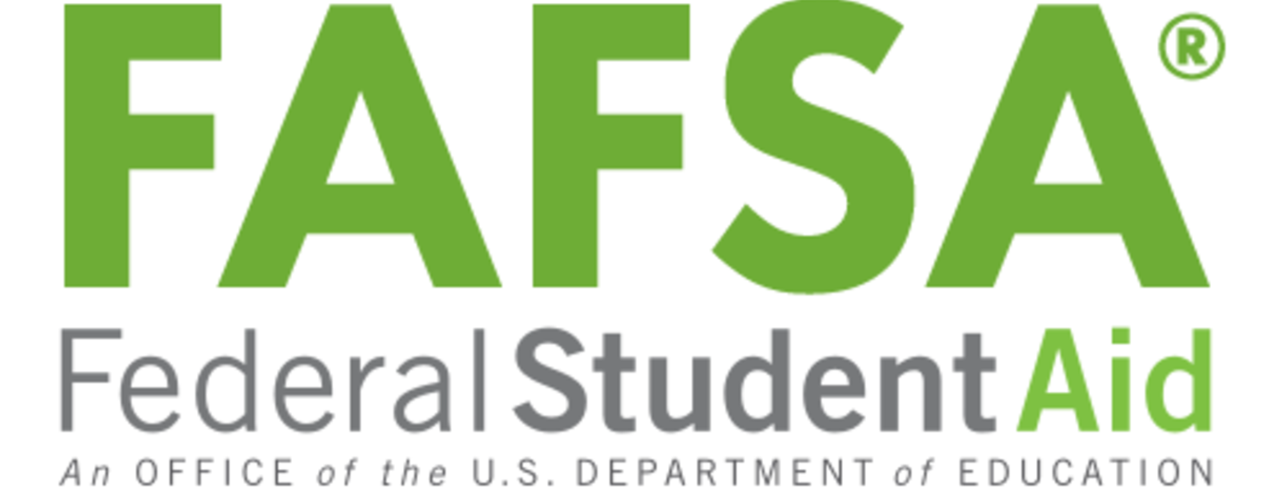 FAFSA logo featuring green and gray text for Federal Student Aid.