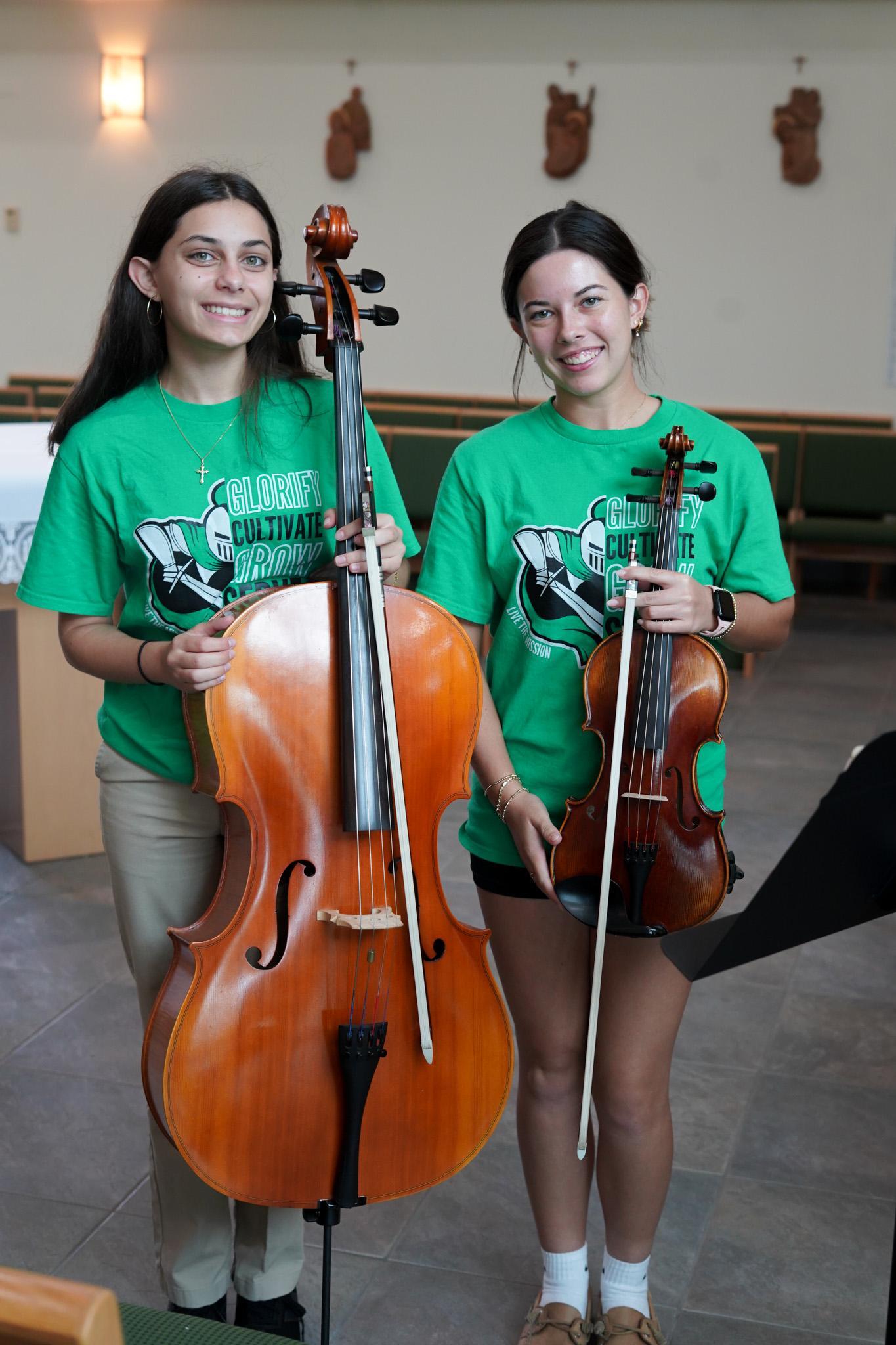 Tampa Catholic students with instruments