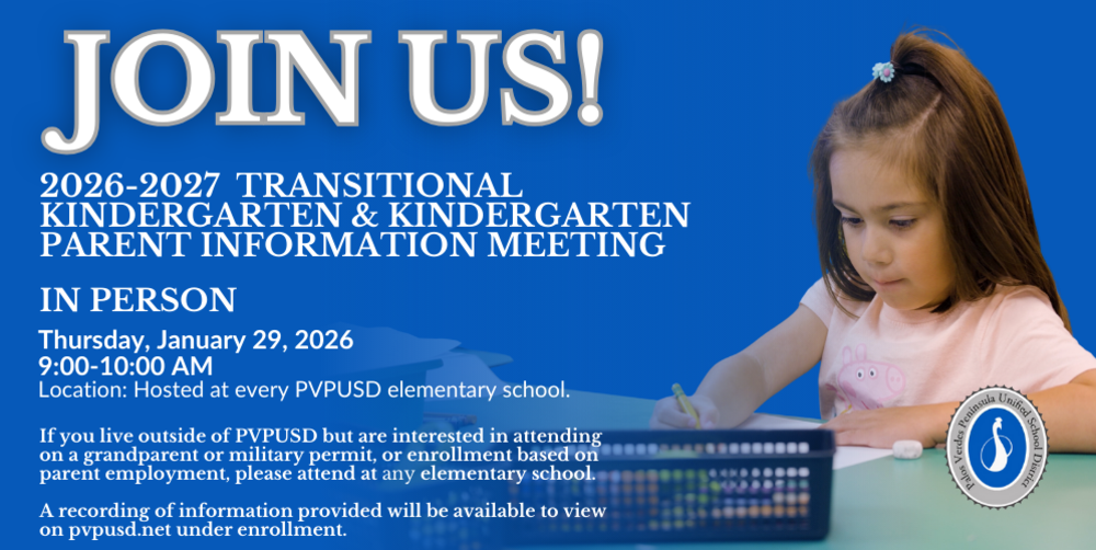 Youth girl sitting at a table, reading a flyer about kindergarten information meeting.