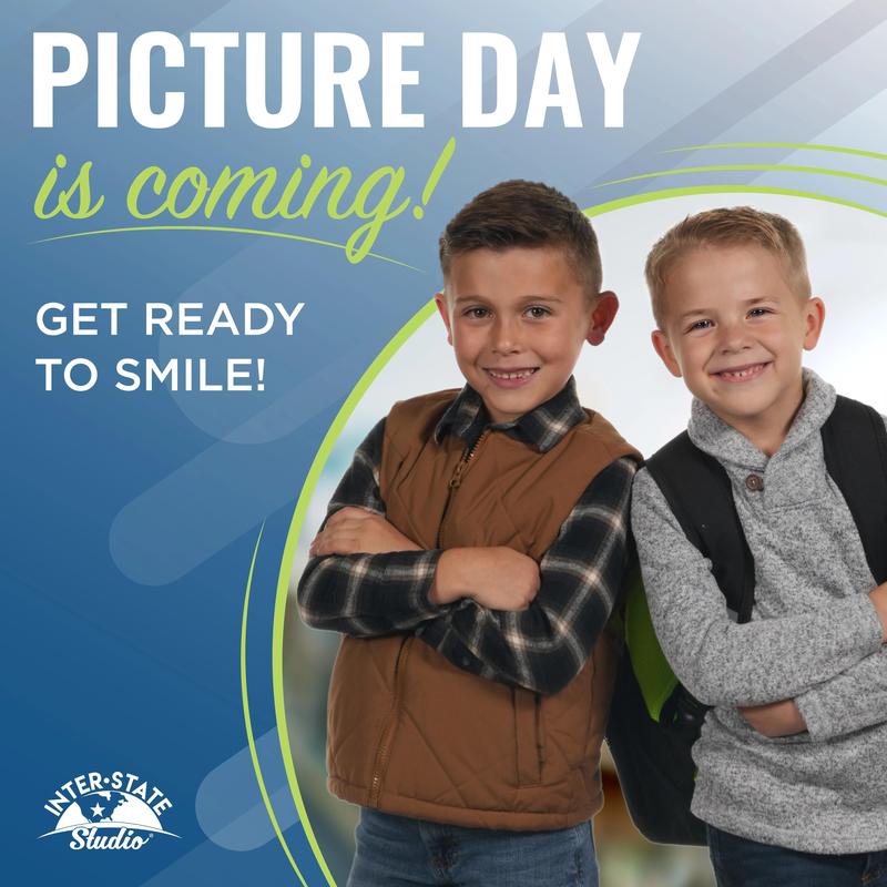 two boys with text Picture Day is coming