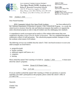 Title 1 Annual Meeting Invite