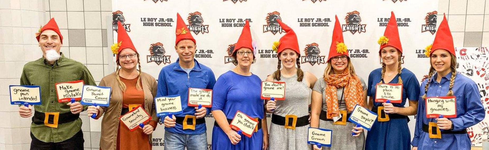 Halloween 2019 Staff dressed as gnomes
