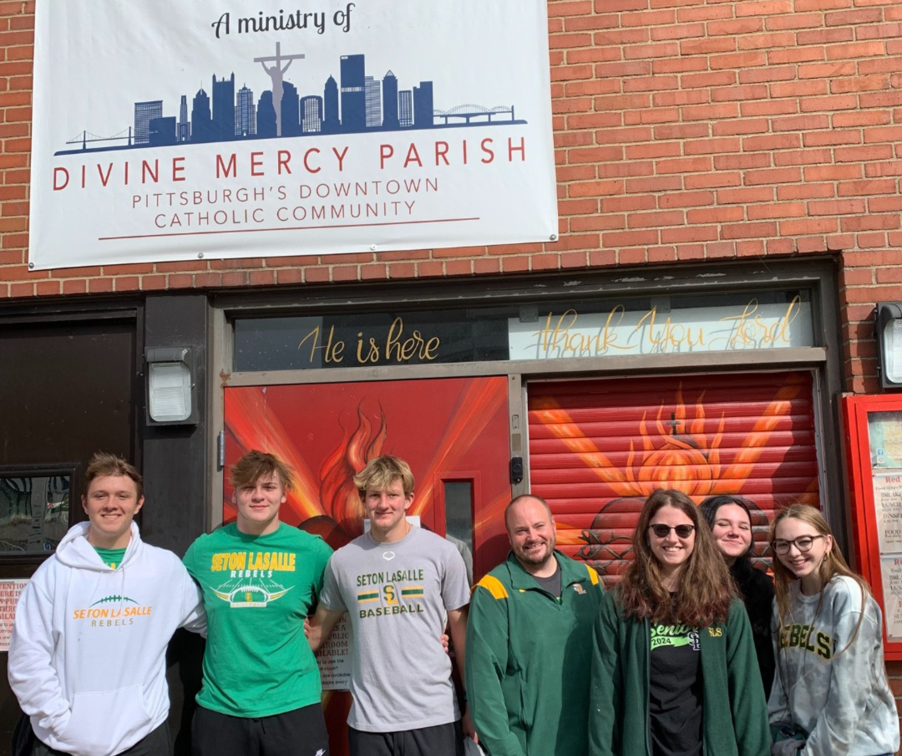 Students and Mr. Merchant at Red Door Ministries