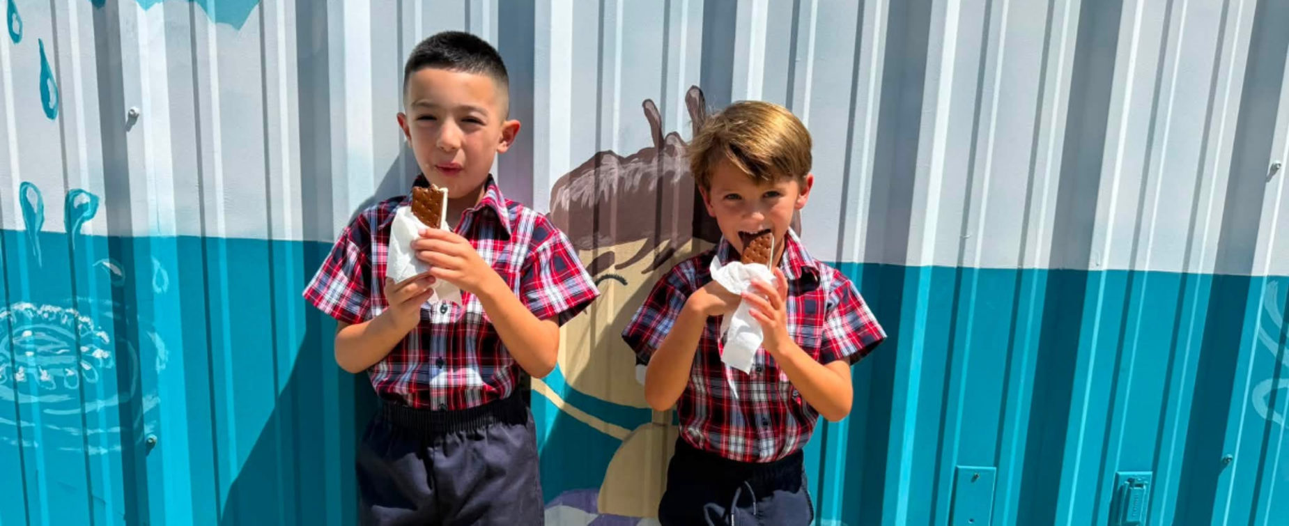1st grade students enjoying Ice Cream as they celebrated a successful MAP testing week!