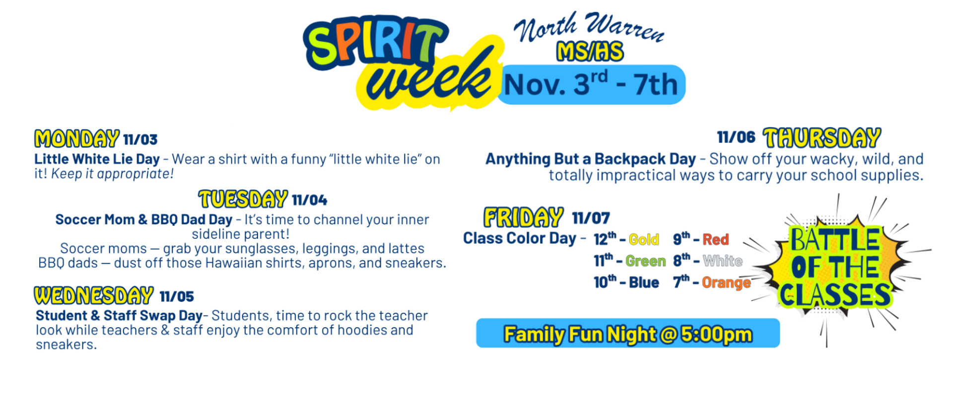 Sprit Week at North Warren CSD