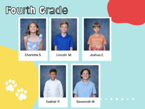 yellow, blue, and red circles with courage students