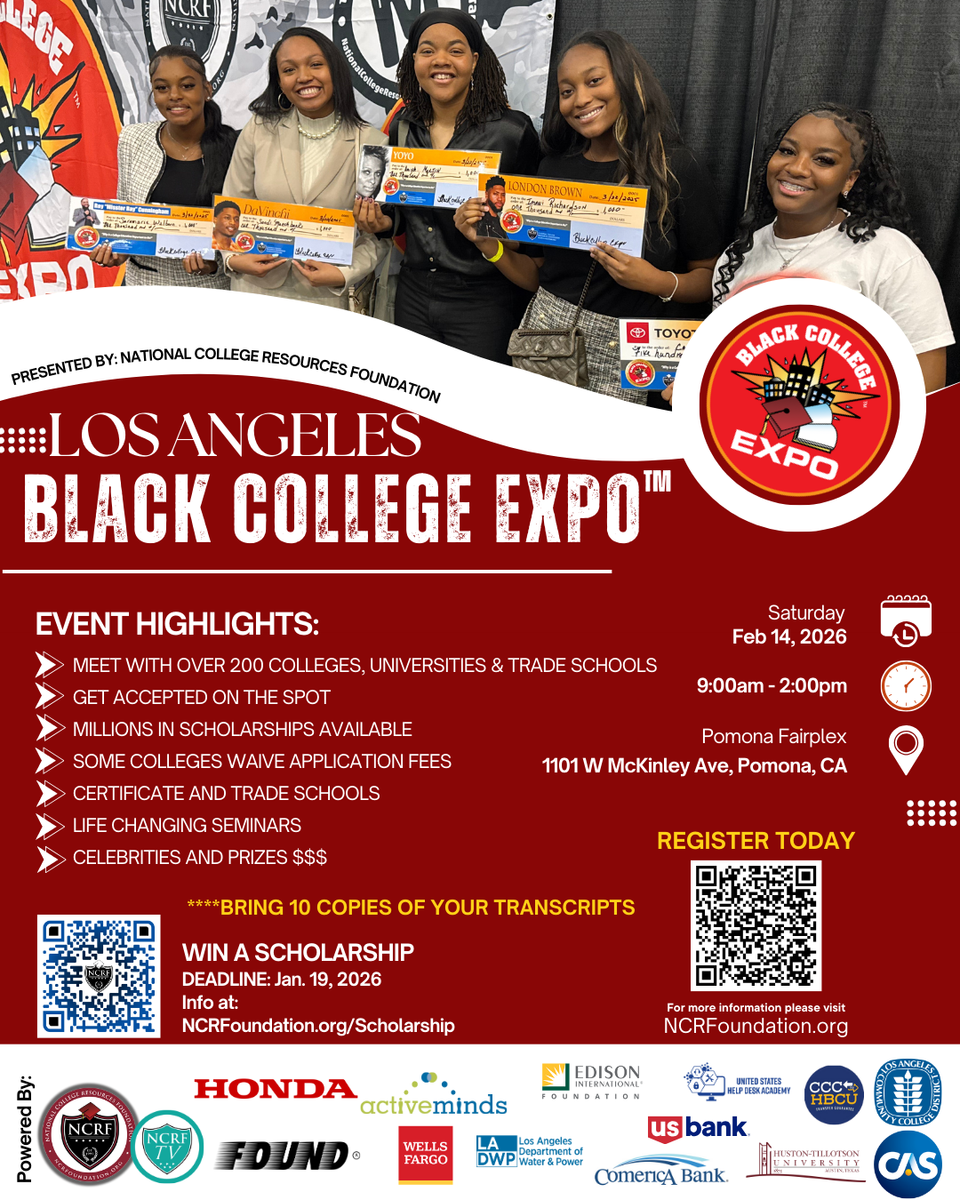 National College Resource Foundation flyer for the Los Angeles Black College Expo