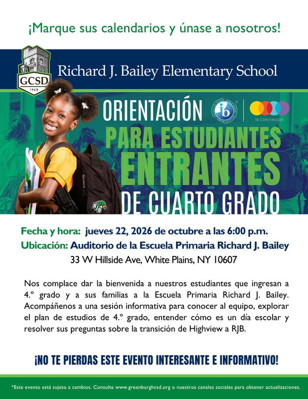 2026 OCT RJB Rising 4th Graders Orientation Flyer SPAN