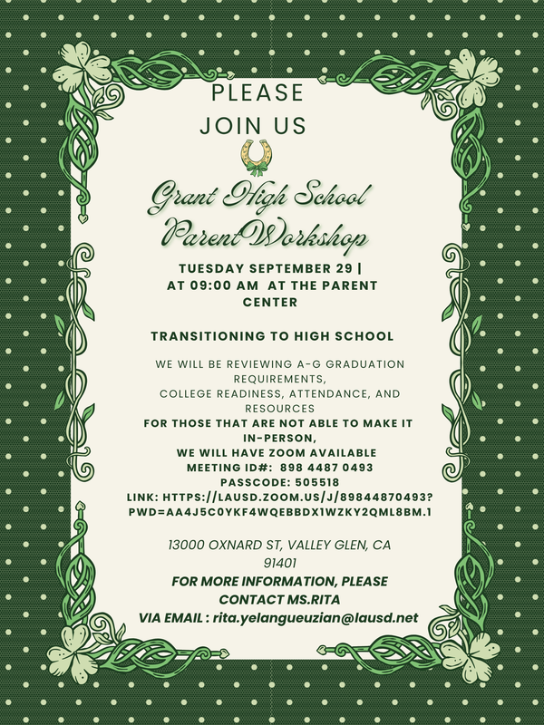 Join us for a parent workshop! Tuesday, Sept. 29, 2026 at 9AM, Hybrid Meeting Featured Photo
