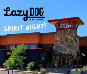 Lazy Dog Spirit Night with photo of restaurant